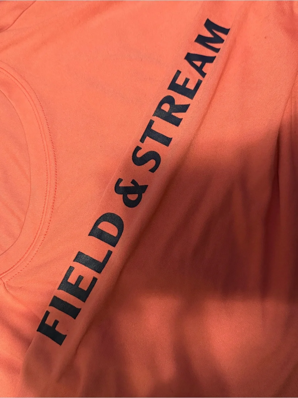Field & Stream Coral Long-Sleeve Performance Tee with Navy Logos